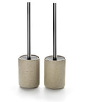 Viosuniu Land Series Ceramic Toilet Cleaner Brush and Holder Set for Bathroom, Non-Scratching Toilet Bowl, Rust-Proof (2 Pack)