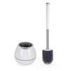 BOOMJOY Toilet Brush and Holder Set, Silicone Toilet Bowl Cleaner Brush, Bathroom Cleaning Bowl Brush Kit with Tweezers, Bathroom Accessories with Aluminum Handle - White