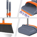 kelamayi Broom and Dustpan Set for Home，Broom and Dustpan Set, Broom Dustpan Set, Broom and Dustpan Combo for Office, Indoor&Outdoor Sweeping, Stand Up Broom and Dustpan (Gray&Yellow)