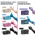 FifthPulse Pink Vinyl Disposable Gloves Medium 50 Pack - Latex Free, Powder Free Medical Exam Gloves - Surgical, Home, Cleaning, and Food Gloves - 3 Mil Thickness