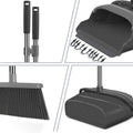 kelamayi Broom and Dustpan Set for Home，Broom and Dustpan Set, Broom Dustpan Set, Broom and Dustpan Combo for Office, Indoor&Outdoor Sweeping, Stand Up Broom and Dustpan (Gray&Yellow)