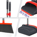 kelamayi Broom and Dustpan Set for Home，Broom and Dustpan Set, Broom Dustpan Set, Broom and Dustpan Combo for Office, Indoor&Outdoor Sweeping, Stand Up Broom and Dustpan (Gray&Yellow)