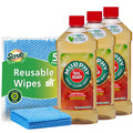 Ezee space Mirphy Oil Soap Original Formula Liquid Wood Floor Cleaner, 16 oz. With 8-Pack Microfiber Cleaning Cloths